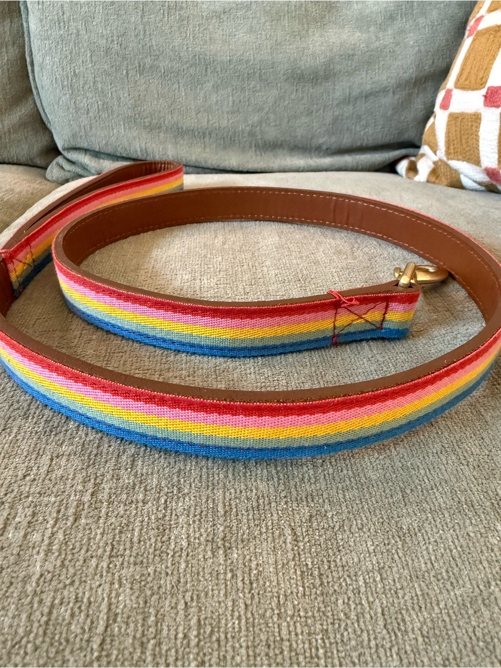 Sold Out Like New Boden Leather Rainbow Small Dog Leash
